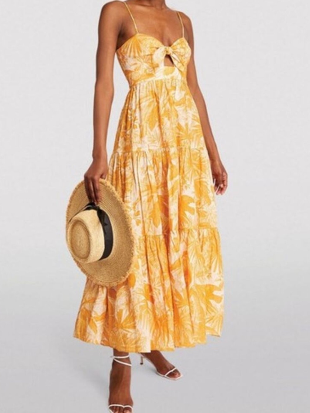 NWOT Zimmermann Linen Palm Floral Maxi Dress Women’s 2 Medium Summer Party event